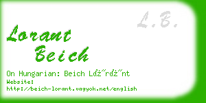 lorant beich business card